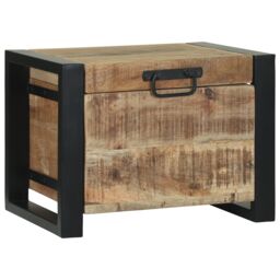 Berkfield Home Storage Chests 40x30x30cm Solid Mango Wood & Metal in Brown - Size: 40 x 30 x 30 cm - thumbnail 2