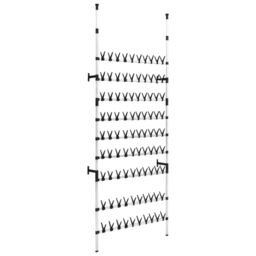 Berkfield Home Telescopic Shoe Rack with Rods Aluminium in Silver - thumbnail 2