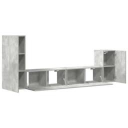 Berkfield Home Classic 4 Piece TV Cabinet Set Concrete Grey Engineered Wood - thumbnail 5