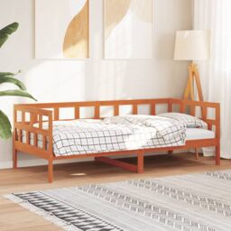 Berkfield Home Day Bed without Mattress Wax Brown 90x200 cm Solid Wood Pine - thumbnail 4