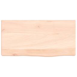 Berkfield Home Wall Shelf 40x20x4 cm Untreated Solid Wood Oak in Light Brown - Size: 40 x 20 x 4 cm - thumbnail 3