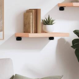 Berkfield Home Wall Shelf 40x20x4 cm Untreated Solid Wood Oak in Light Brown - Size: 40 x 20 x 4 cm