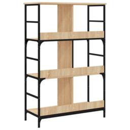 Berkfield Home Decorative Bookshelf Sonoma Oak 78.5x33x117.5 cm Engineered Wood in Tan - thumbnail 6