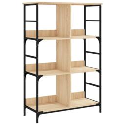 Berkfield Home Decorative Bookshelf Sonoma Oak 78.5x33x117.5 cm Engineered Wood in Tan - thumbnail 3