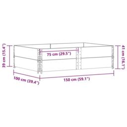 Berkfield Home Practical Garden Planter Grey 150x100 cm Solid Wood Pine - thumbnail 7