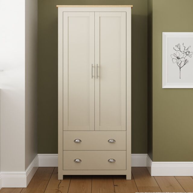 GFW Lancaster 2 Door 2 Drawer Wardrobe in Cream - image 1
