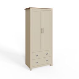 GFW Lancaster 2 Door 2 Drawer Wardrobe in Cream - thumbnail 4