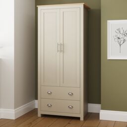 GFW Lancaster 2 Door 2 Drawer Wardrobe in Cream - thumbnail 2