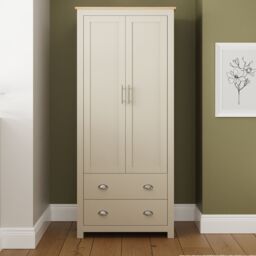 GFW Lancaster 2 Door 2 Drawer Wardrobe in Cream - thumbnail 1
