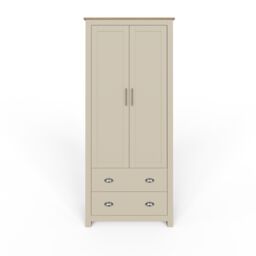 GFW Lancaster 2 Door 2 Drawer Wardrobe in Cream - thumbnail 3