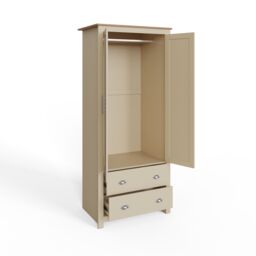 GFW Lancaster 2 Door 2 Drawer Wardrobe in Cream - thumbnail 6