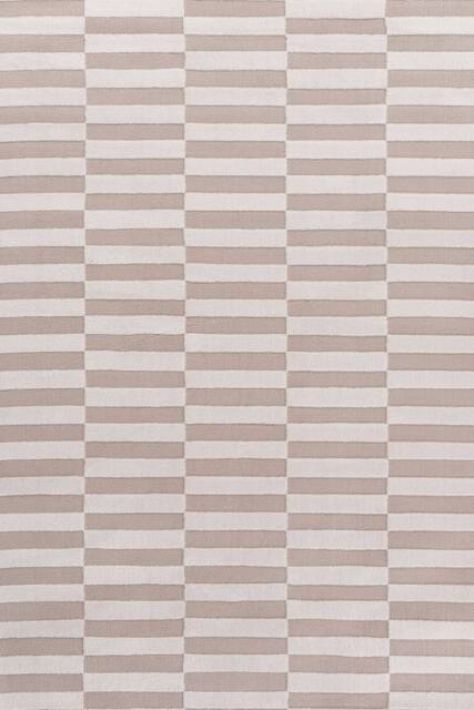 THE RUGS Loft Striped Living Room Area Rug & Runners Soft Pile in Beige - Size: 80 cm x 150 cm - image 1