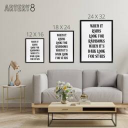 "Artery8 When It Rains Look For Rainbows When Dark Stars Framed Canvas Art in White - Size: W12"" x H16""" - thumbnail 4
