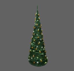 Shatchi 4Ft Prelit Pop up Christmas Tree With Warm White LED Lights & Gold Bauble in Green - thumbnail 4
