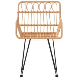 Berkfield Home Comfortable Garden Chairs 2 pcs with Armrest 56x64x80 cm PE Rattan in Tan - Size: 56 x 64 x 80 cm - thumbnail 4