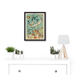 Artery8 Millot Encyclopedia vintage Ocean Fish Shark Prawns Nature Artwork Framed Wall Art Print A4 in Black - thumbnail 2