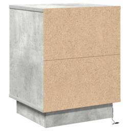 Berkfield Home Bedside Cabinet with LED Lights Concrete Grey 39x34.5x50 cm - thumbnail 8