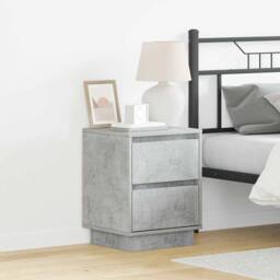 Berkfield Home Bedside Cabinet with LED Lights Concrete Grey 39x34.5x50 cm - thumbnail 2