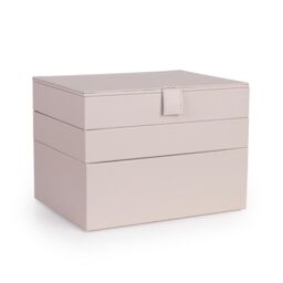 JLY Jewellery Box with Velvet Lining Organiser Storage Case Stackable 3 Layers in Beige - Size: 1 Pack - thumbnail 2