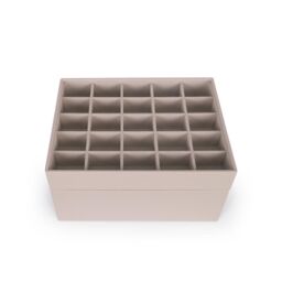 JLY Jewellery Box with Velvet Lining Organiser Storage Case Stackable 3 Layers in Beige - Size: 1 Pack - thumbnail 4