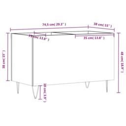 Berkfield Home Record Cabinet Grey Sonoma 74.5x38x48 cm Engineered Wood - thumbnail 9