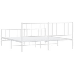 Berkfield Home Metal Bed Frame with Headboard & Footboard White 120x190 cm Sma… - Size: Super King - thumbnail 8