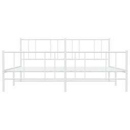 Berkfield Home Metal Bed Frame with Headboard & Footboard White 120x190 cm Sma… - Size: Super King - thumbnail 6