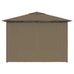 Berkfield Home Garden Marquee with Curtains 4x3 m Taupe 180 g/m ² in Beige - thumbnail 6