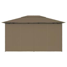 Berkfield Home Garden Marquee with Curtains 4x3 m Taupe 180 g/m ² in Beige - thumbnail 5