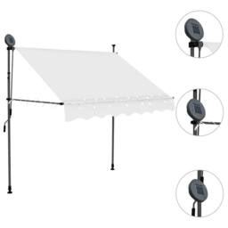 Berkfield Home Manual Retractable Awning with LED 150 cm Cream - thumbnail 3