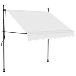 Berkfield Home Manual Retractable Awning with LED 150 cm Cream - thumbnail 1