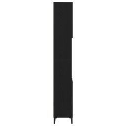 Berkfield Home Bathroom Cabinet Black Oak 30x30x190 cm Engineered Wood - Size: 30 x 30 x 190 cm - thumbnail 8