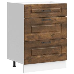 Berkfield Home Kitchen Base Cabinet Kalmar Smoked Oak Engineered Wood in Brown - thumbnail 2