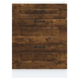 Berkfield Home Kitchen Base Cabinet Kalmar Smoked Oak Engineered Wood in Brown - thumbnail 4