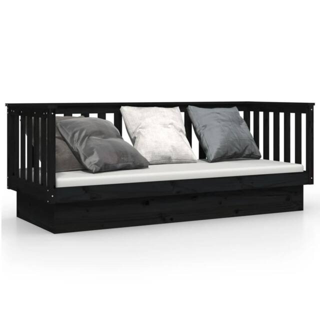 Berkfield Home Day Bed Black 90x190 cm Solid Wood Pine - image 1