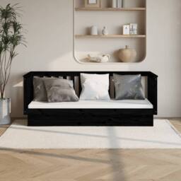 Berkfield Home Day Bed Black 90x190 cm Solid Wood Pine - thumbnail 2