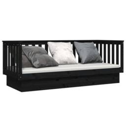Berkfield Home Day Bed Black 90x190 cm Solid Wood Pine - thumbnail 3