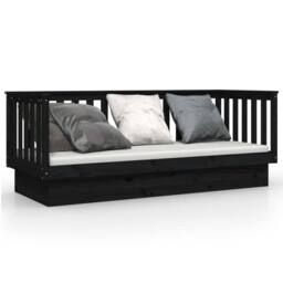 Berkfield Home Day Bed Black 90x190 cm Solid Wood Pine - thumbnail 1