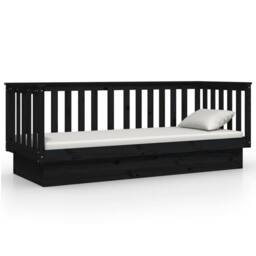 Berkfield Home Day Bed Black 90x190 cm Solid Wood Pine - thumbnail 5