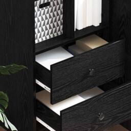 Berkfield Home Black Oak Shelving Unit Black oak Engineered wood Large - thumbnail 4