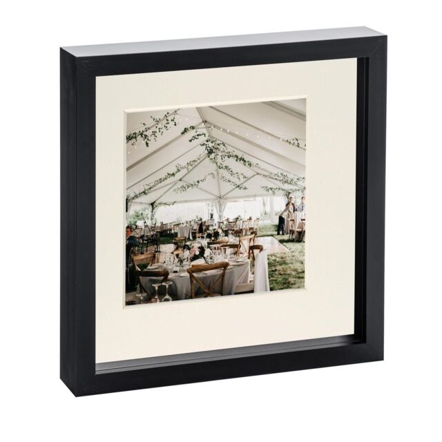 "Nicola Spring 10x10"" 3D Box Photo Frame 6x6"" in Ivory" - image 1