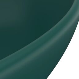 Berkfield Home Luxury Basin Oval-shaped Matt Dark Green 40x33 cm Ceramic - thumbnail 5