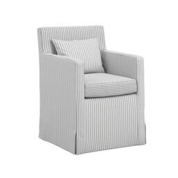 Lemon Pavilion Furniture Hettie Indoor Thin Stripe Dining Chair - Cotton Blend - L63xW58xH87 cm in Grey