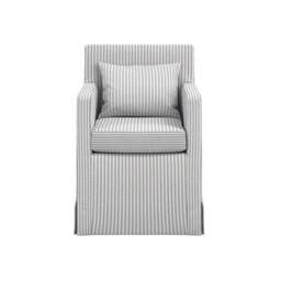 Lemon Pavilion Furniture Hettie Indoor Thin Stripe Dining Chair - Cotton Blend - L63xW58xH87 cm in Grey - thumbnail 2