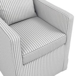 Lemon Pavilion Furniture Hettie Indoor Thin Stripe Dining Chair - Cotton Blend - L63xW58xH87 cm in Grey - thumbnail 5
