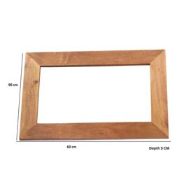 IH Design Light Mango Solid Wood Frame Mirror in Natural - thumbnail 2