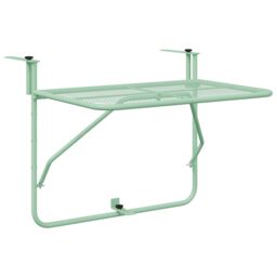 Berkfield Home Foldable Hanging Balcony Table - Mint Green, 60x40 cm, Steel in Green - Size: 60x40 cm - thumbnail 2