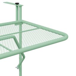 Berkfield Home Foldable Hanging Balcony Table - Mint Green, 60x40 cm, Steel in Green - Size: 60x40 cm - thumbnail 8