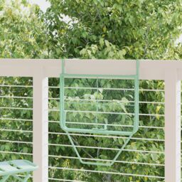 Berkfield Home Foldable Hanging Balcony Table - Mint Green, 60x40 cm, Steel in Green - Size: 60x40 cm - thumbnail 4