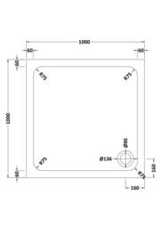 Balterley Stone Slate Shower Tray 1000x1000mm in Grey - thumbnail 2